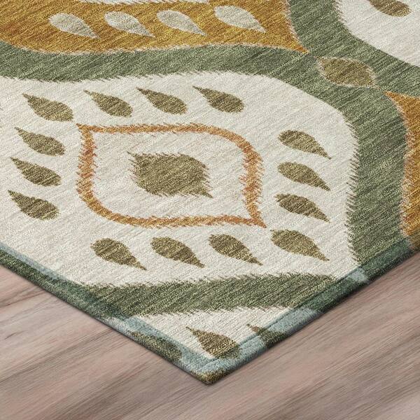 Chantille Machine Washable Indoor/Outdoor Abstract ACN3123 Olive 5 ft. x 7 ft. 6 in. Area Rug