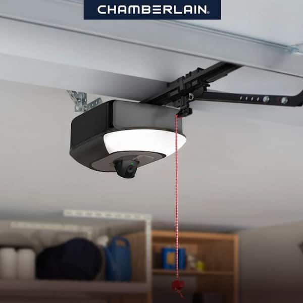 Secure View 3/4 HP LED Quiet Belt Drive Smart Garage Door Opener with Integrated Security Camera