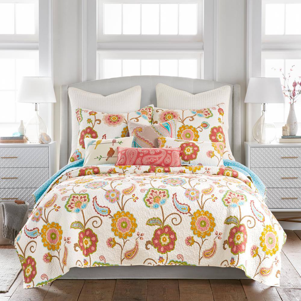 Ashbury Spring Embroidered Square Cotton Pillow