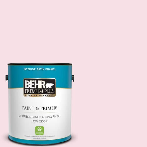 BEHR PREMIUM PLUS 1 gal. #110A-2 Poetic Princess Satin Enamel Low Odor Interior Paint & Primer