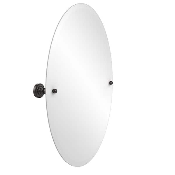 Allied Brass Dottingham 21 in. W x 29 in. H Frameless Oval Beveled Edge Bathroom Vanity Mirror in Oil Rubbed Bronze