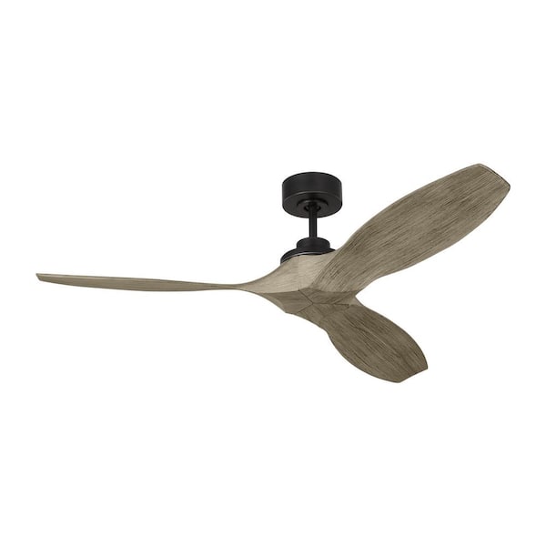 Generation Lighting Collins 52 in. Smart Home Indoor/Outdoor Aged Pewter Ceiling Fan with Light Grey Weathered Oak Blades, DC Motor