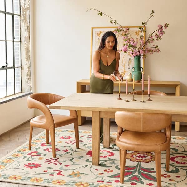Padma Lakshmi X Rugs Shangrila Folk Floral Wool Multicolor 4 ft. x 6 ft. Indoor Area Rug