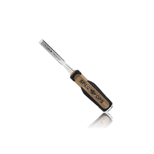 SPEC OPS Wood Chisel, 1/2 in. Blade, High-Carbon Steel Blade, Shock-Absorbing Grip