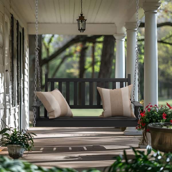 Furinno Tioman 2 Person Hardwood Teak Oil Patio Swing with