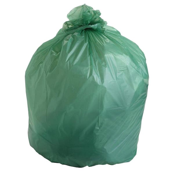 55 x 59 x 0.8 mil Green Eco-Friendly Poly Trash Can Liners