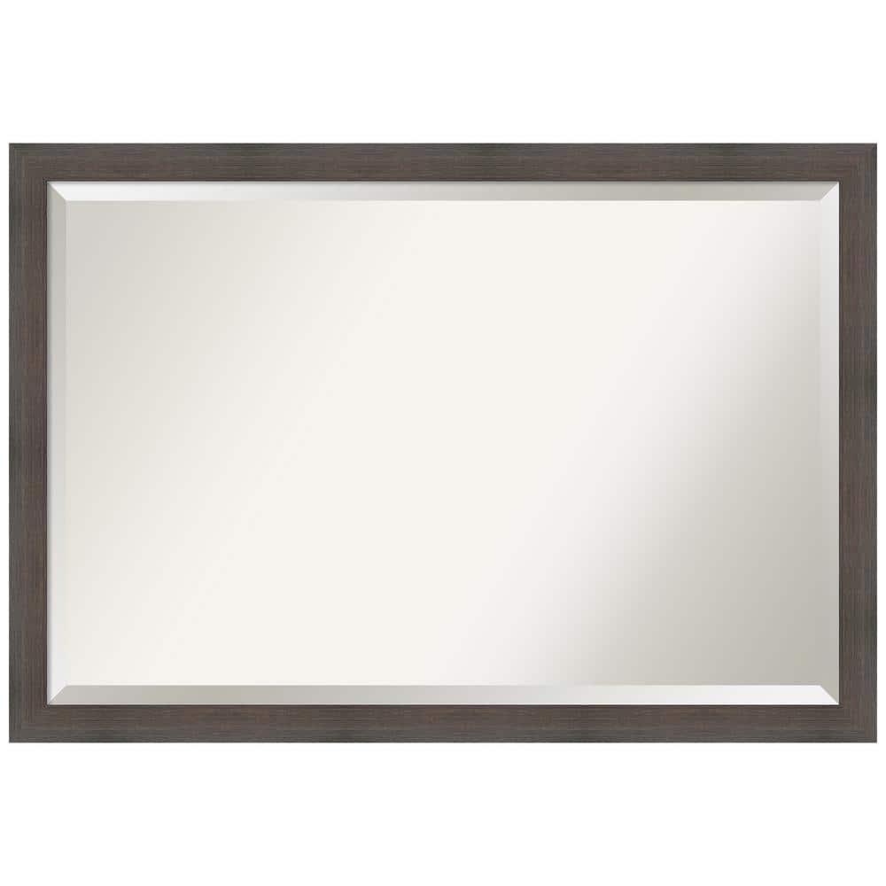 Hardwood Chocolate Rectangular Bathroom Vanity Wall Mirror