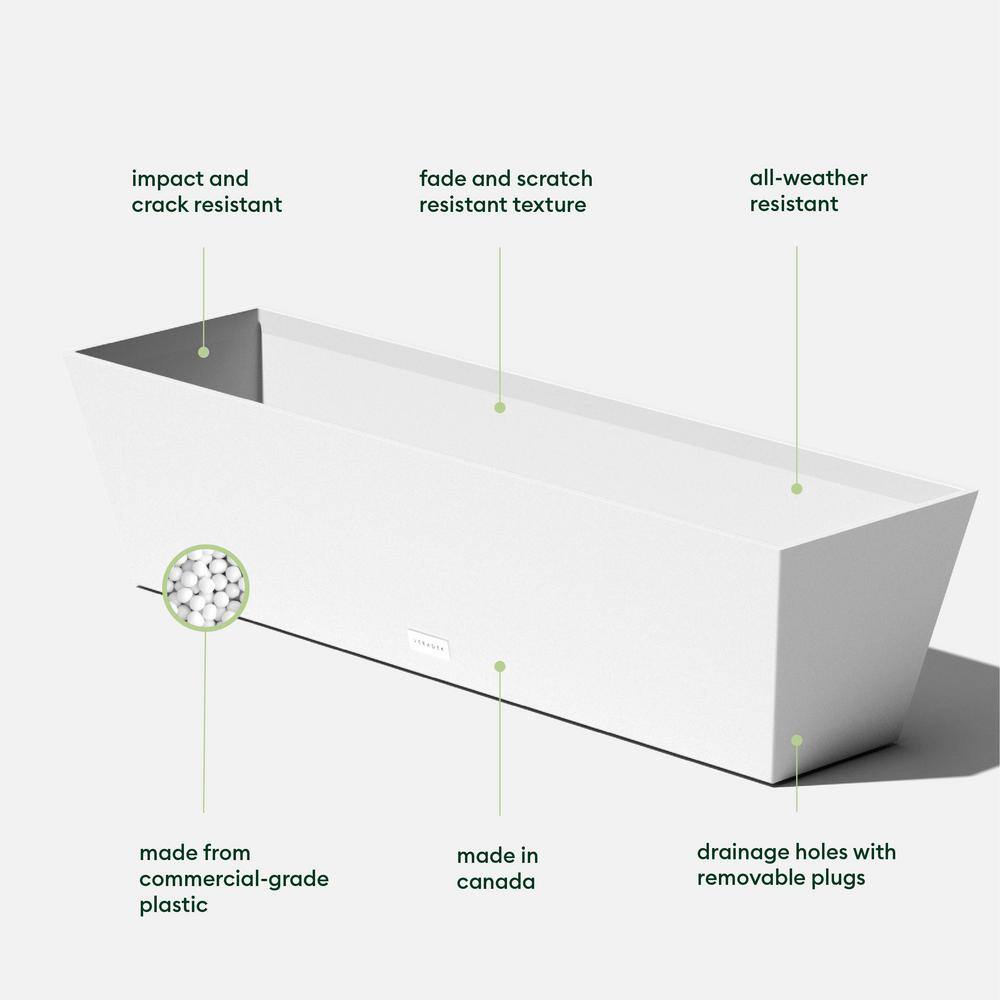 White 36" Recycled Plastic Indoor/Outdoor Window Box Planter