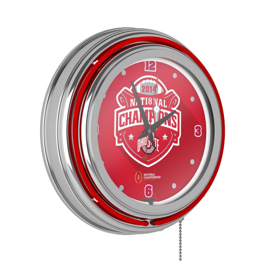 The Ohio State University Red National Champions Red Lighted Analog Neon Cl