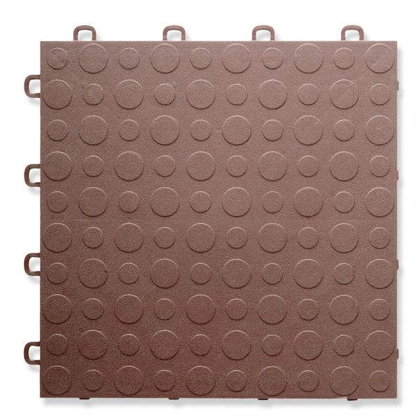 BlockTile Brown - 12 in. x 12 in. Modular Interlocking Garage Floor Tiles (Set of 30)