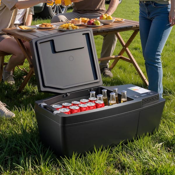 Car Refrigerator 12-Volt Car Fridge 21.1 qt./20 L Dual Zone Portable Freezer 3°F-50°F Adjustable Range APP Control