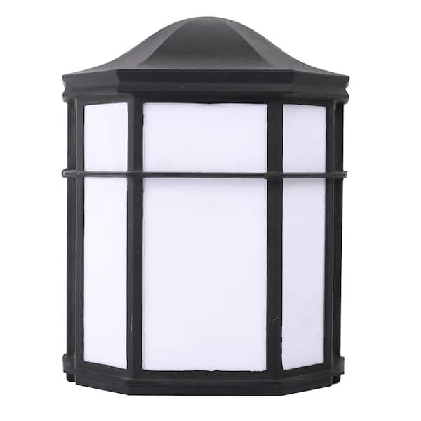 Unbranded Black Outdoor Integrated LED Light Wall Lantern Sconce Lighting