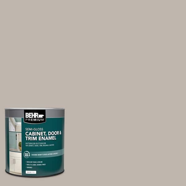 BEHR PREMIUM 1 qt. #PPU18-12 Graceful Gray Semi-Gloss Enamel Interior/Exterior Cabinet, Door & Trim Paint