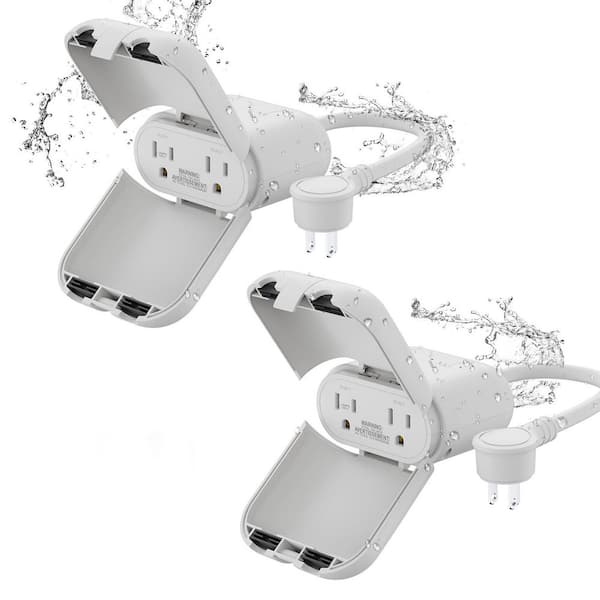 15 Amp 120 Volt Wi-Fi Wireless Grounding Smart Plug Connector White 4 Pack for HomeKit Alexa Google Assistant