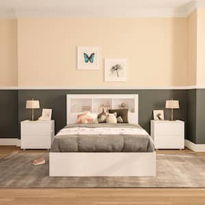 Madison 4-Piece White Wood Full Size Bedroom Set