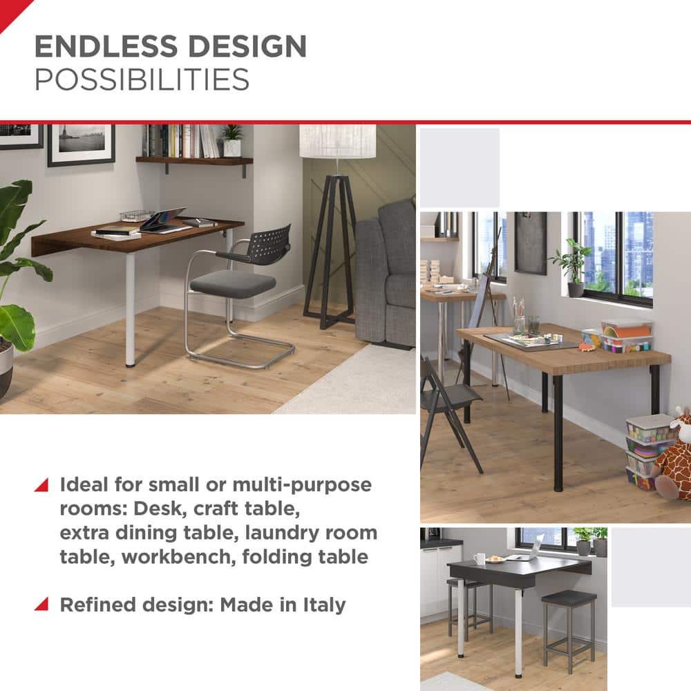 Matte Black 28" Adjustable Folding Table Leg in Aluminum