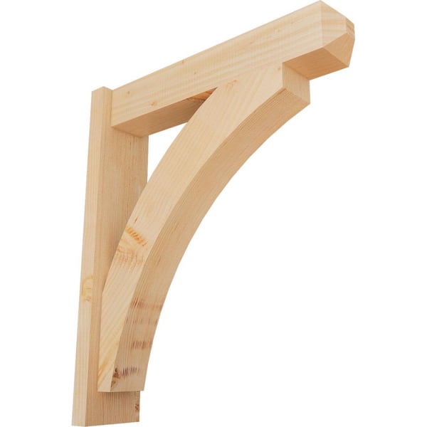 Ekena Millwork 6 in. x 28 in. x 24 in. Douglas Fir Thorton Craftsman Smooth Outlooker