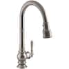 Artifacts Single-Handle Pull-Down Sprayer Kitchen Faucet in Vibrant Stainless