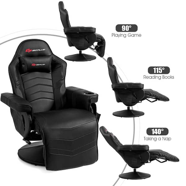 Ergonomic High Back Massage Gaming Chair Gaming Recliner with Pillow -  Costway