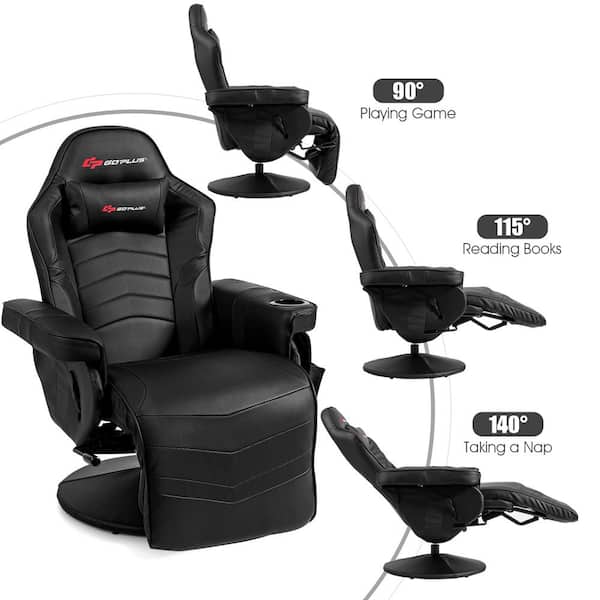 Costway Faux Leather Ergonomic Massage Gaming Recliner Reclining