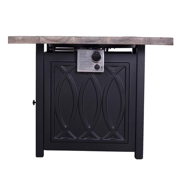 Tatayosi Black Faux Woodgrain Table top And Steel Base Propane 