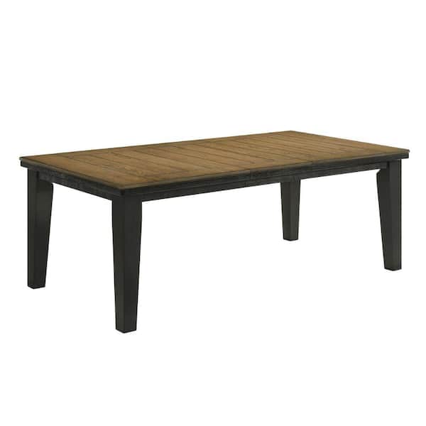 Benjara 82 in. Gray and Brown Wood Top 4 Legs Dining Table (Seat of 6)