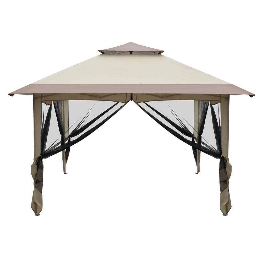 Karl home OneKey Opening 12 ft. x 12 ft. Double Top Patio Gazebo with
