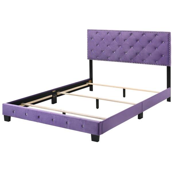 Purple upholstered deals platform bed