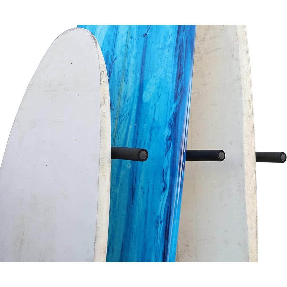 Black Metal Wall Mounted Adjustable Triple Kayak Rack