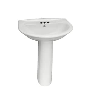 Karla 605 Pedestal Combo Bathroom Sink in White