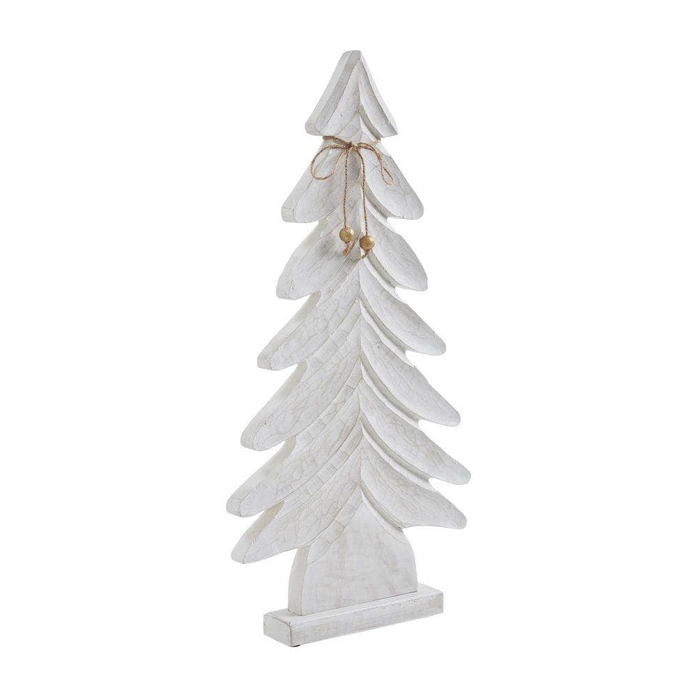 VHC Brands 24 in. Distressed White Wooden Christmas Tree 89999