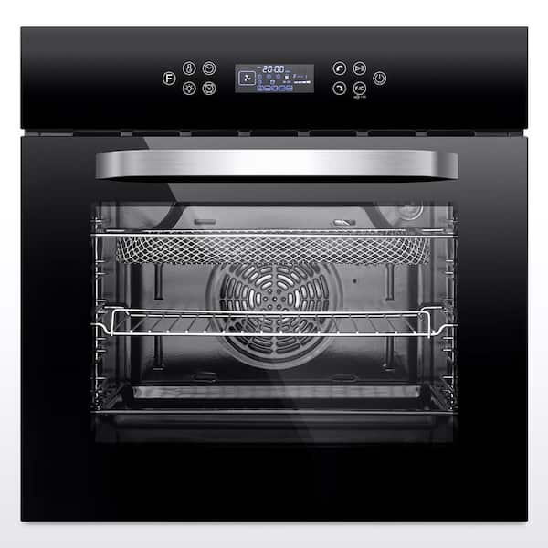 24 in 2.72 Cu Ft. Single Wall Oven with 8 Modes,Air Fry,Lock & Timer,Convection Oven with 5 Racks,Rotisserie Kit,Black