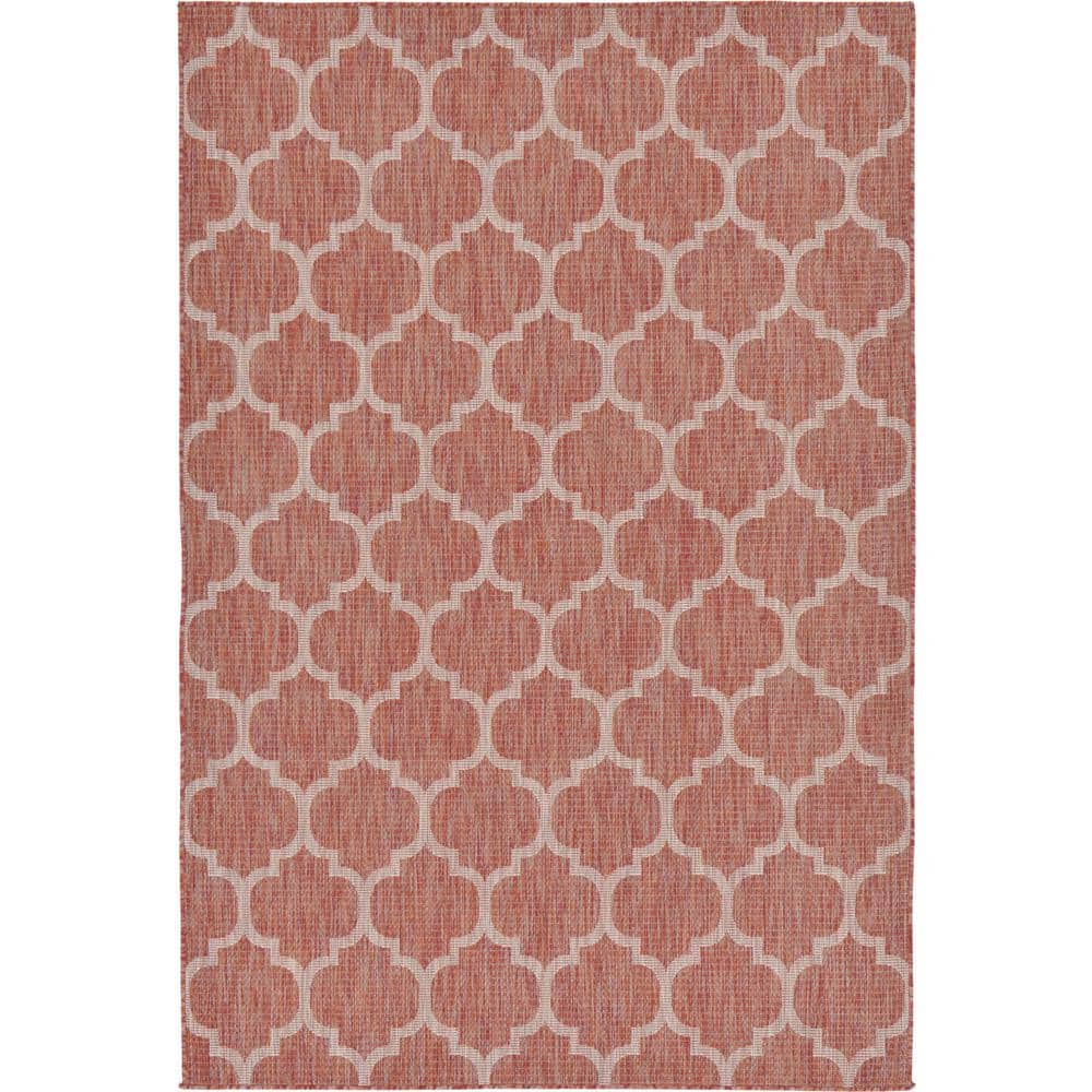 Outdoor Trellis Rust Red 6' 0 x 9' 0 Area Rug price history on PriceWatchPro
