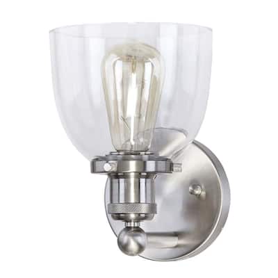 Evelyn 1-Light Brushed Nickel Wall Sconce