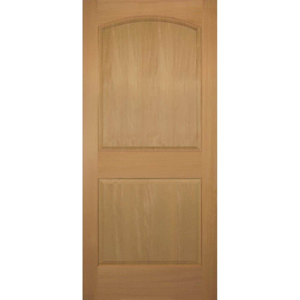 Builders Choice 36 in. x 80 in. 2-Panel Arch Top Solid Core Hemlock ...