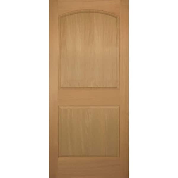 Builders Choice 36 in. x 80 in. 2-Panel Arch Top Solid Core Hemlock Single Prehung Interior Door