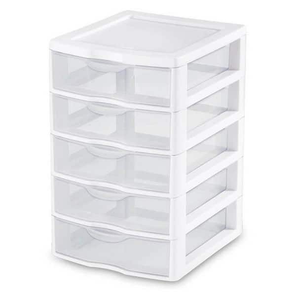 Hedume Desktop Drawer, Clear 5-Drawer Desktop Storage Unit, Small Organizer  Box Storage Container Case, Frame with Clear Drawers, Drawer Unit