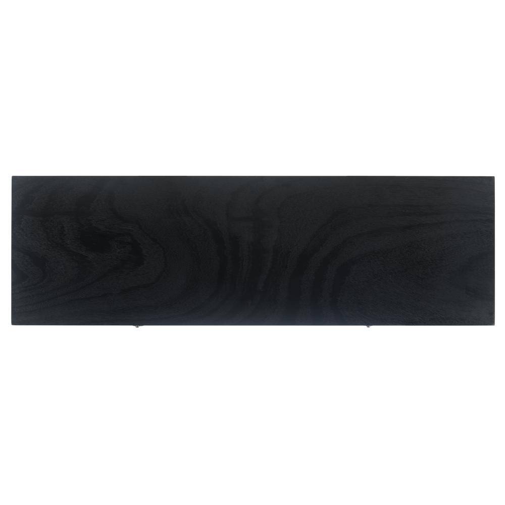 Riviera Elegance Black Wood and Metal Console Table with Storage