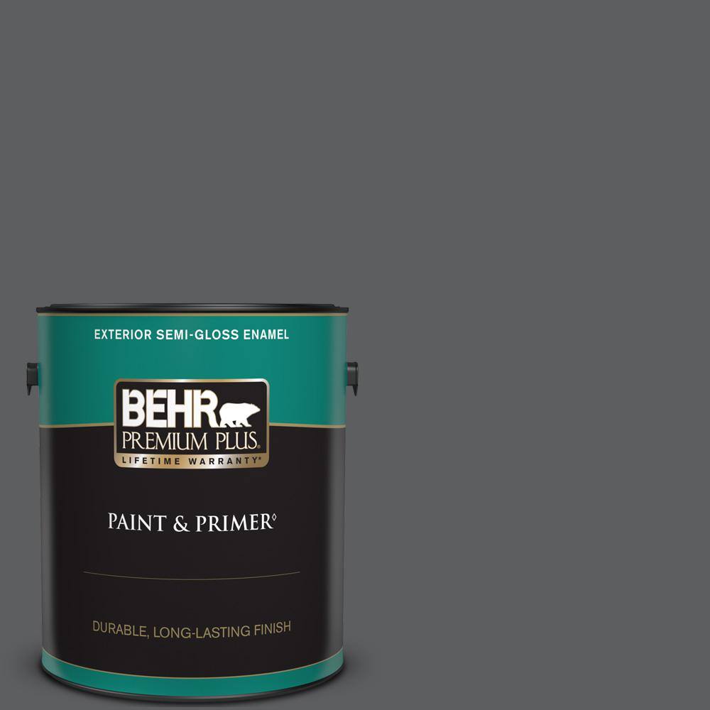 BEHR PREMIUM PLUS 1 gal. N5006 Graphic Charcoal SemiGloss Enamel