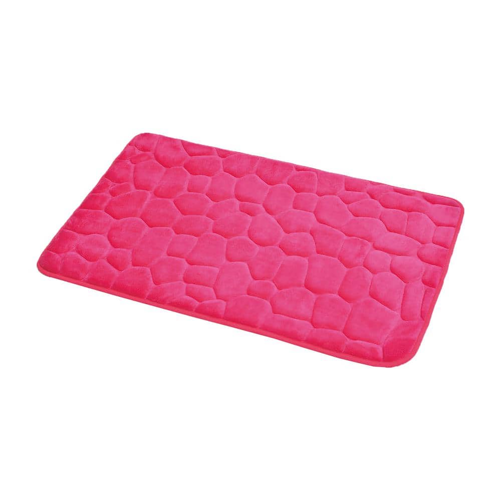 Pink Memory Foam Cobble Stone Bath Mat 32" x 20"