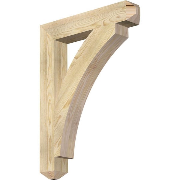Ekena Millwork 4 in. x 32 in. x 24 in. Douglas Fir Thorton Craftsman Rough Sawn Bracket