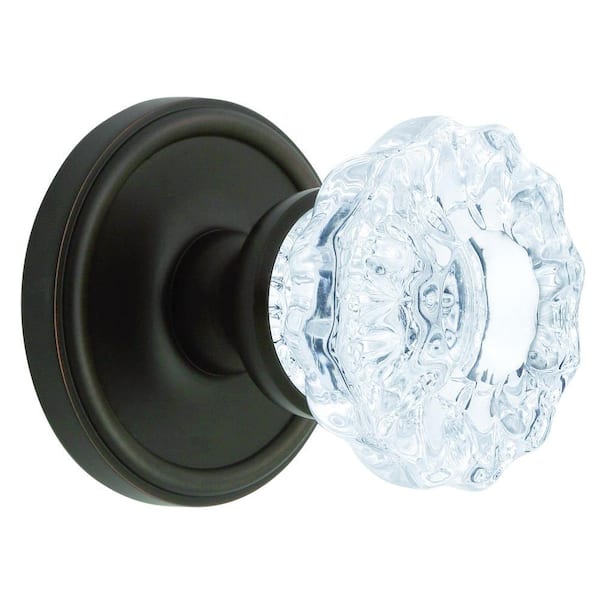 Grandeur Georgetown Rosette Timeless Bronze with Passage Fontainebleau Crystal Knob