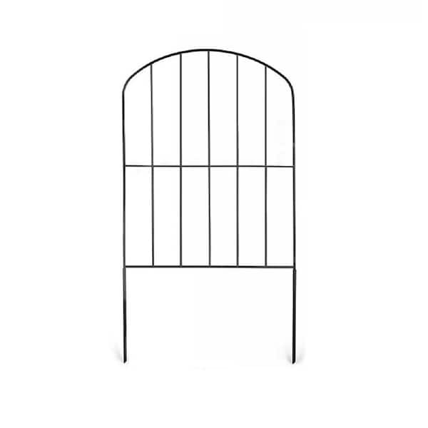 Mr. Garden 13 in. H x 23.6 in. W Black Metal Arched Garden Fence (10-Pack)