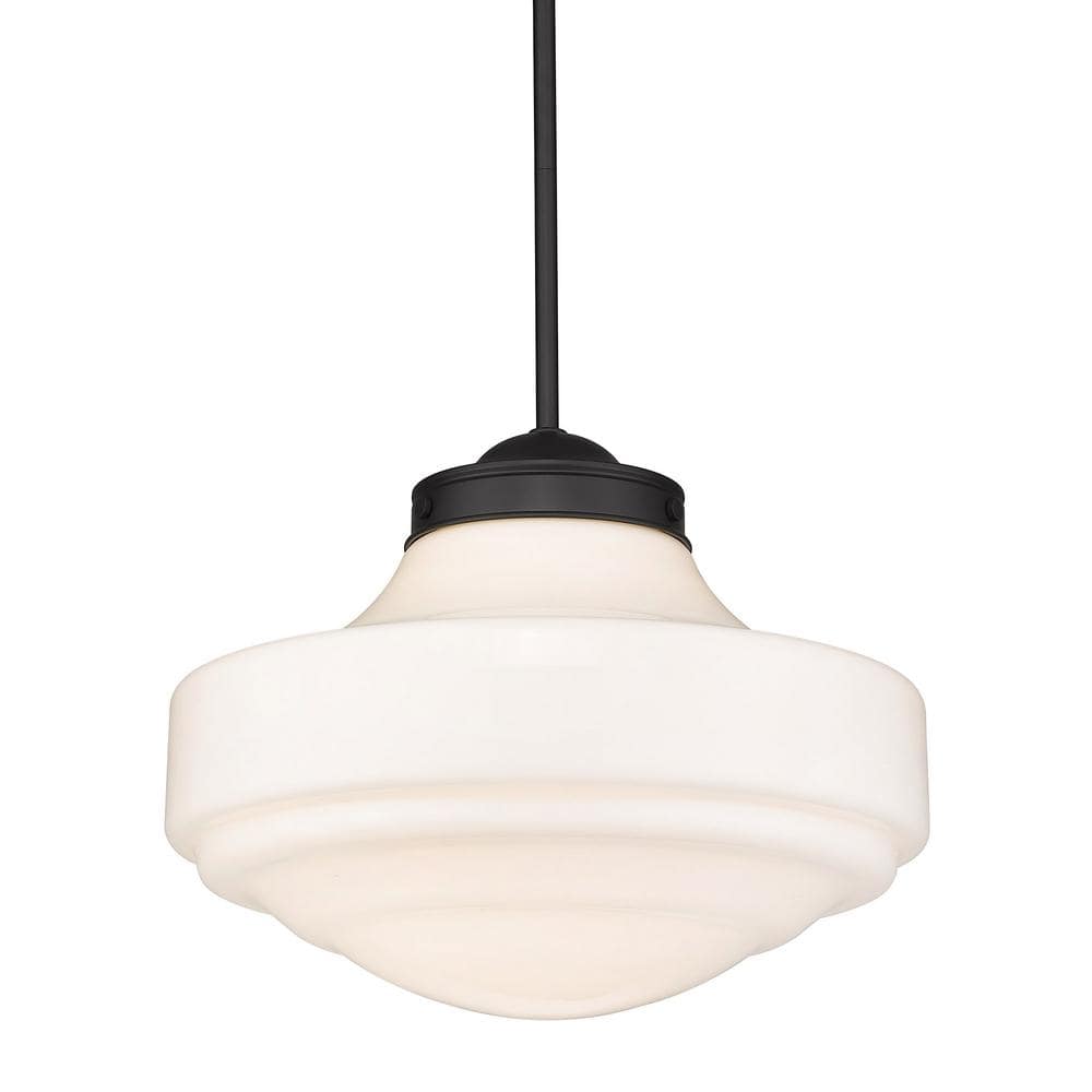 Ingalls 1-Light Matte Black Large Pendant with Glass Shade price history on PriceWatchPro