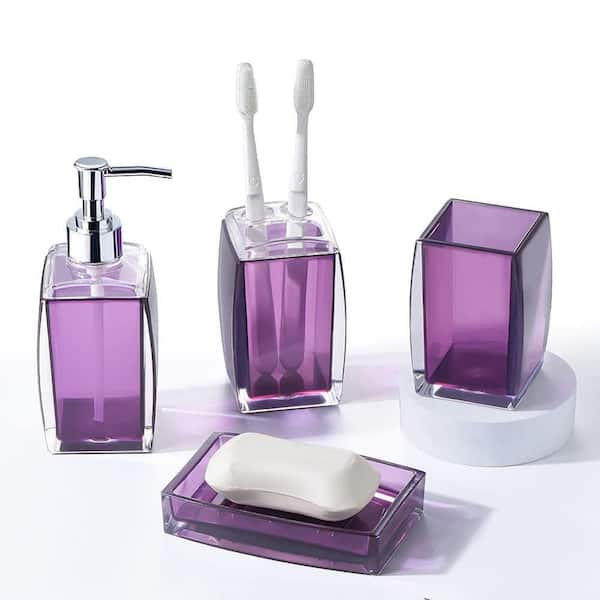 Botanica Purple Bathroom Accessories, Deluxe Set