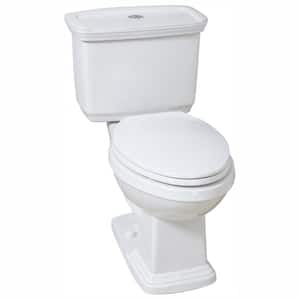 2-piece 1.0 GPF/1.28 GPF High Efficiency Dual Flush Elongated Toilet in White, Seat Included