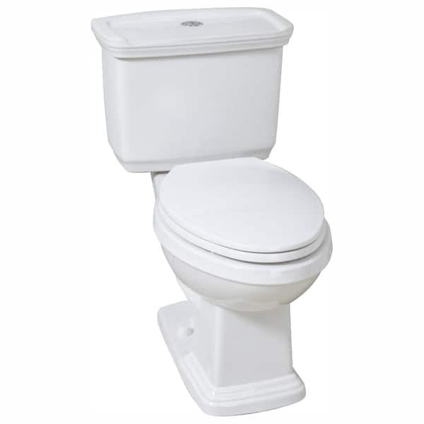 Glacier Bay 12 inch Rough In Two-Piece 1.0 GPF/1.28 GPF Dual Flush Elongated Toilet in White Seat Included