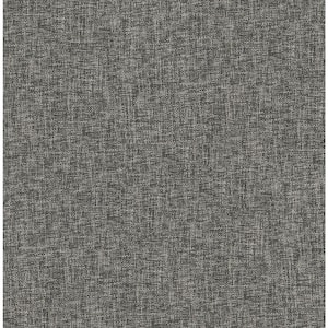 Textile Plain Linen Black Paper Non Pasted Strippable Wallpaper Roll (Cover 56.05 sq. ft.)