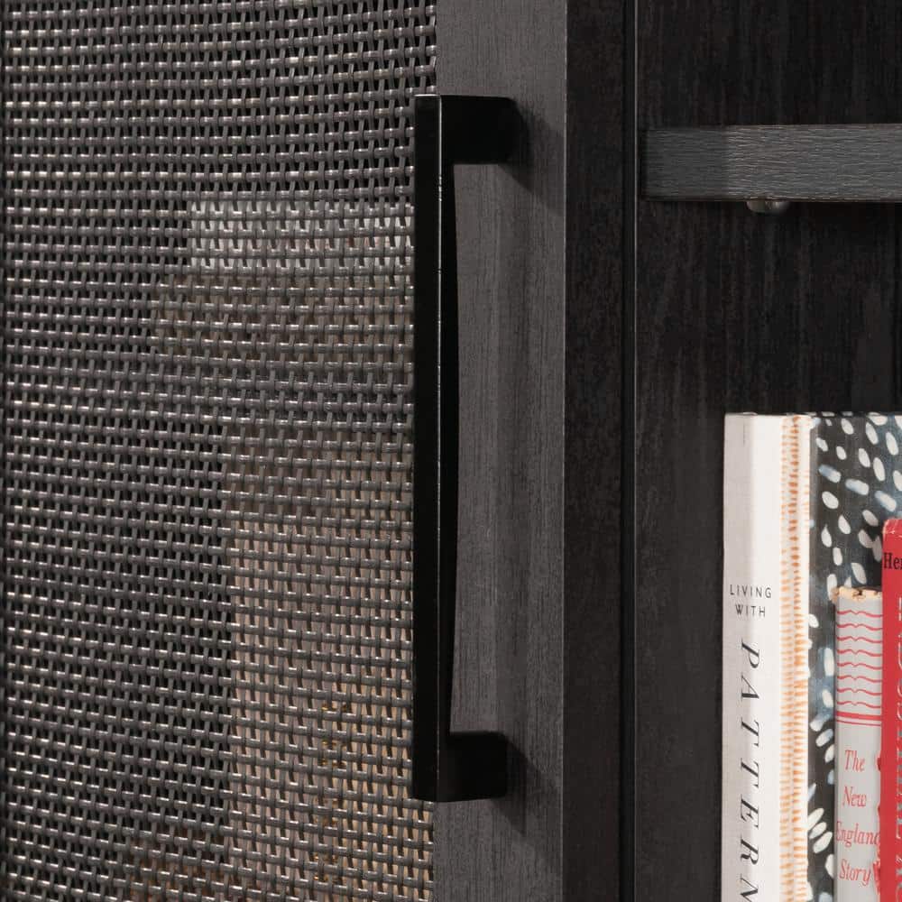 Raven Oak Large Hutch with Rattan Inserts