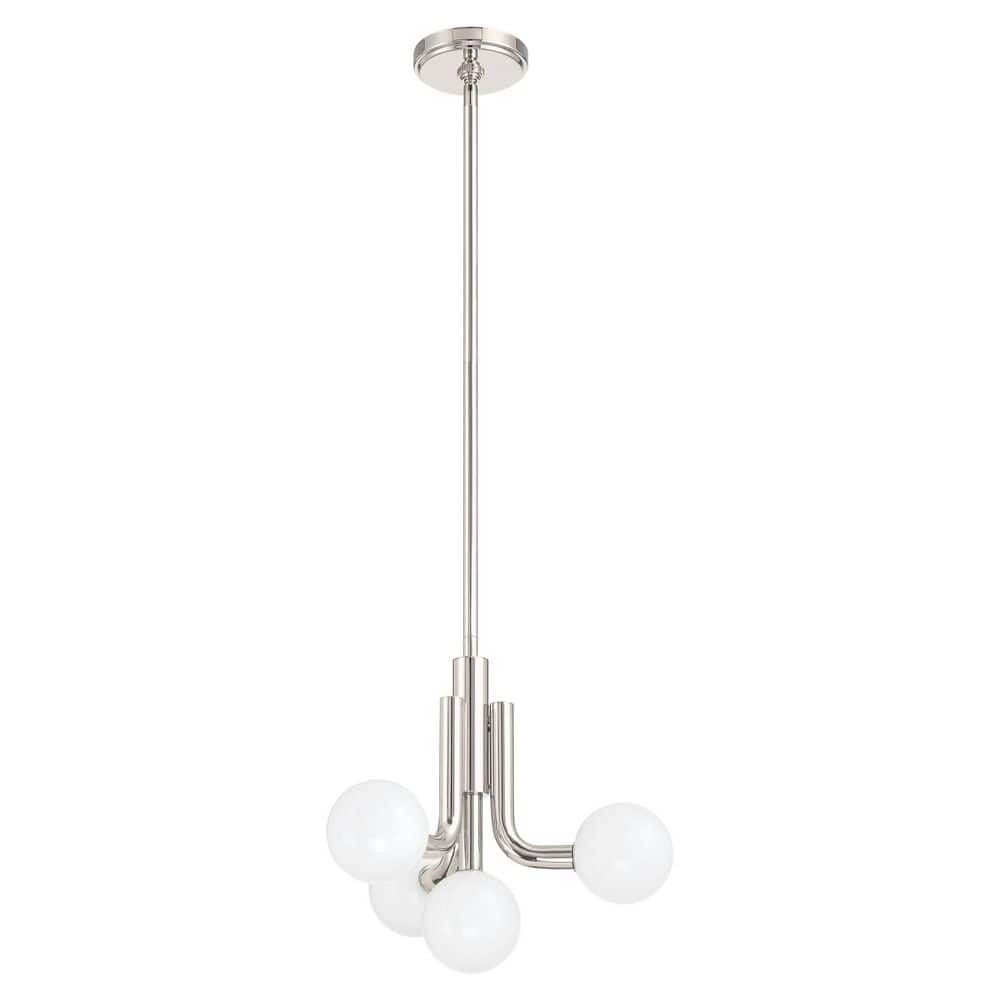 Stockholm 16-inch 4-light Polished Nickel Convertible Pendant with Opal Glass Shades price history on PriceWatchPro